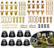 Elf Metallic Gold and Rose Gold Lances, Bows, Sword, Helm and Armour for Major Brand Building Block Minifigures (72 PCS)