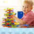 Stack-a-Rainbow-Tree 70 Piece Plastic Stacking Blocks, Balance Game Building Toys for Kids Ages 3-8, Montessori Gifts