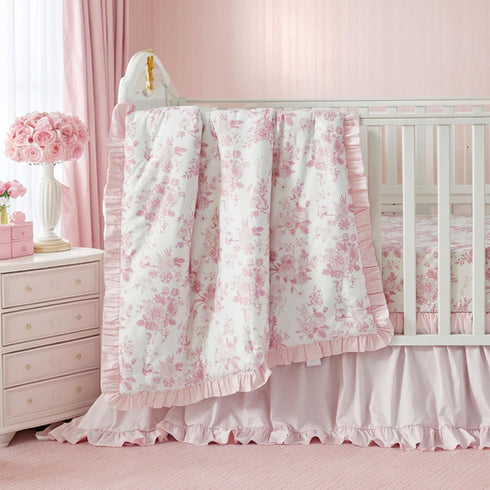 100% Country Brandream Organic Crib Fitted Sheets for Baby Girls, Grandmillennial Fitted Crib Sheet for Standard Crib