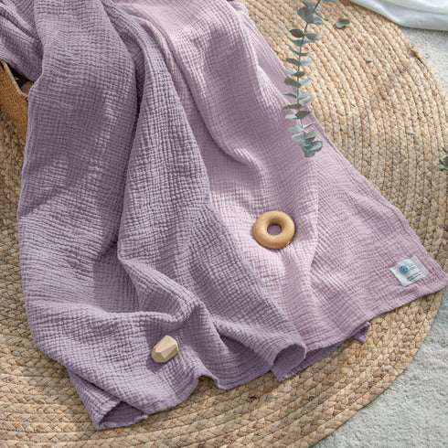 Muslin Swaddle Blanket Baby, Soft Cotton Swaddling Blanket, Neutral 2 Pack, Receiving Blanket, Purple