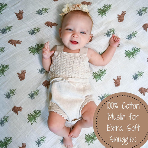 100% 47 47 Inches 3 Pack) LollyBanks Baby Blankets, Muslin Cotton Swaddle Blanket for Boys and Girls, Soft and Large x