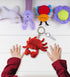 Backpack 4 Inches Puzzled Red Crab Plush Keychain Stuffed Animal Toy - Soft Ocean Life Animal Crab Charm Keyring, Cute