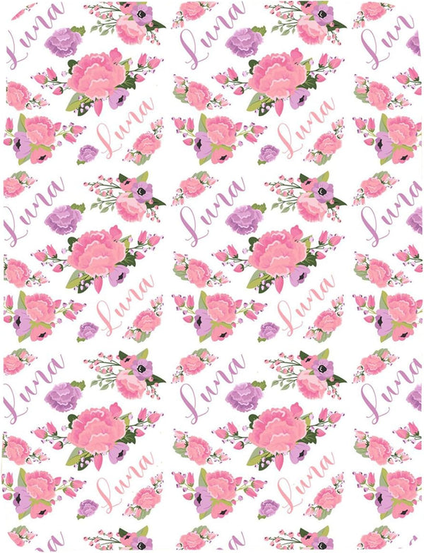 WolfeDesignPDD Custom Blanket, Newborn Gift, Floral Baby Blanket, Personalized Baby Blanket,, Baby Girl,