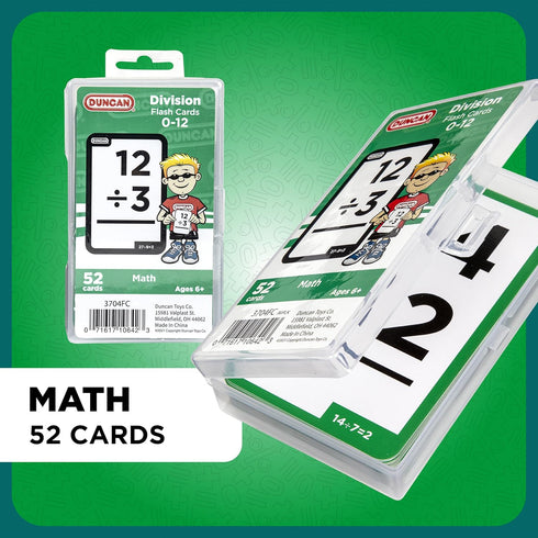 Duncan Flash Cards - Division, Green & White, Medium (3704FC)