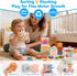 FlufiFiea 6-18 5-in-1 Set 1-3 Baby Toys for Months, Montessori Educational Toy with Soft Teething Toy Stacking Blocks