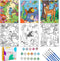 3 Pack Paint by Numbers for Kids Ages 8-12, 10*8" Color by Number Framed Canvas with 17 Acrylic Paint Pots and 6