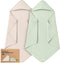 KeaBabies Muslin Hooded Baby Towels for Newborn Girls, Boys - 2-Pack, 35x35