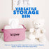 Baskets for Organizing Wipes and Newborn Essentials, Pink Linen Diaper and Wipes Organizer, 9 x 6 x 5.5 Inches