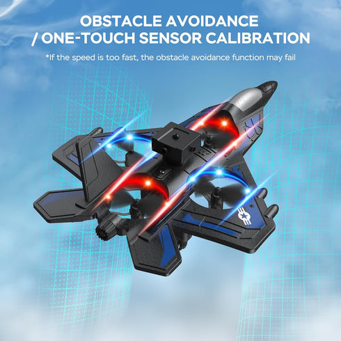 2.4GHz 360 6-Axis 40 RC Plane - Remote Control Airplane with LED Lights, Stunts & Gyro | Crash-Proof Foam Design | Min