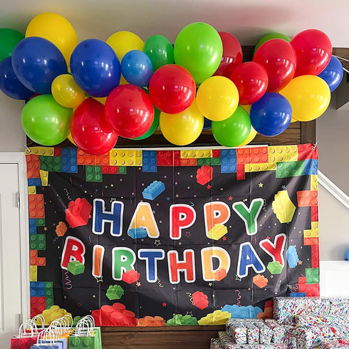 Red Blue Yellow Green Balloon Set, 12 Inch Helium Balloons for Video Game Party Rainbow Kid Birthday Carnival