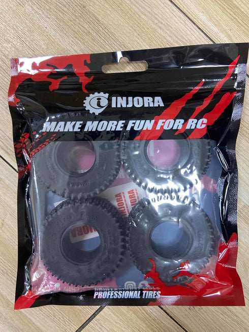 INJORA 1.0 Tires - S5 All Terrain Comp Pin Crawler Tires for TRX4M AX24 SCX24 FCX24 Upgrade Parts, 55 * 20mm