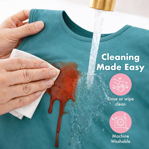 6m-3T BapronBaby Flutter Savanna Blue Bapron - No Neck Tie Safer Bib for Baby & Toddler - Soft Waterproof Stain