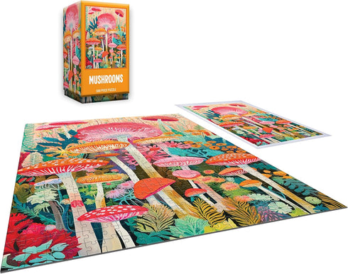 500 RoseArt - Vertical Visions - Mushrooms - Piece Jigsaw Puzzle - Magical Forest-Inspired Puzzle for Adults