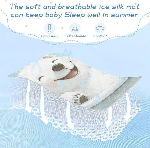 EtherSpher 28" 52" Cute Polar Bear Retro Bathtub Cooling Baby Mattress pad Waterproof x Ultra Soft Pads Washable