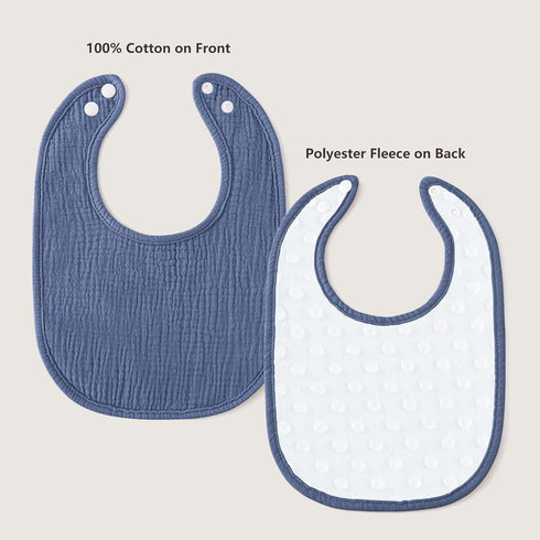 6 Pack Susurration Muslin Baby Bibs Cotton Baby Drool Bibs,Soft Adjustable Baby Drooling Bibs for Unisex Boys Girls
