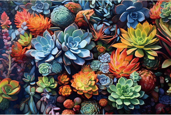 500 Pieces Jigsaw Puzzle for Adults, Succulents Puzzle, Colorful World of Succulents, Great Gift Idea
