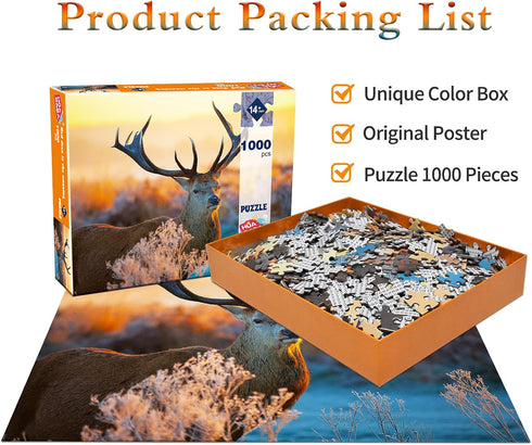 Jigsaw Puzzles for Adults 1000 Piece Puzzle for Adults 1000 Pieces Puzzle 1000 Pieces-Red Deer in Morning Sun
