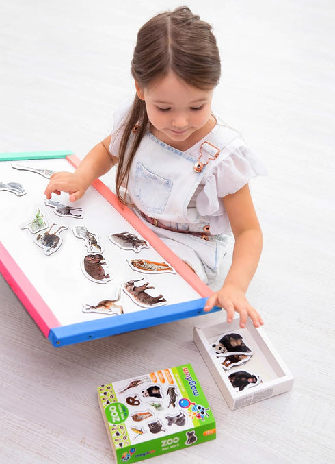 19 Fridge Magnets for Toddlers, Zoo Photo Kids Magnets for Refrigerator, Animal Magnets