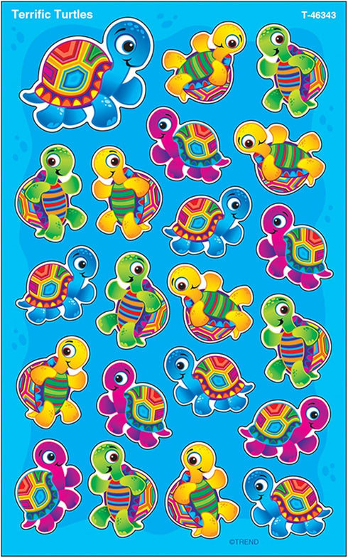 Trend Terrific Turtles Large superShapes Stickers, 168 Count Classroom Incentives