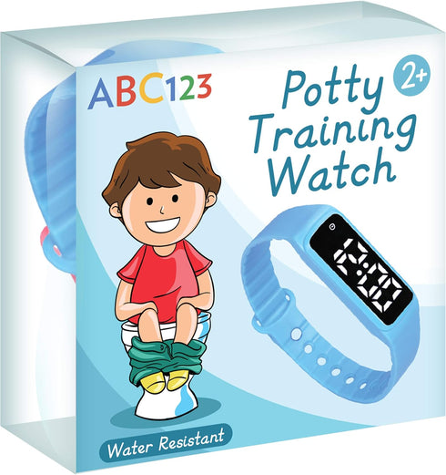 ABC123 Potty Training Watch - Baby Reminder Water Resistant Timer for Toilet Training Kids & Toddlers (Blue)