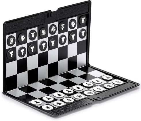 Yellow Mountain Imports Magnetic Travel Foldable Chess Wallet Set (7.9-Inch) - Portable