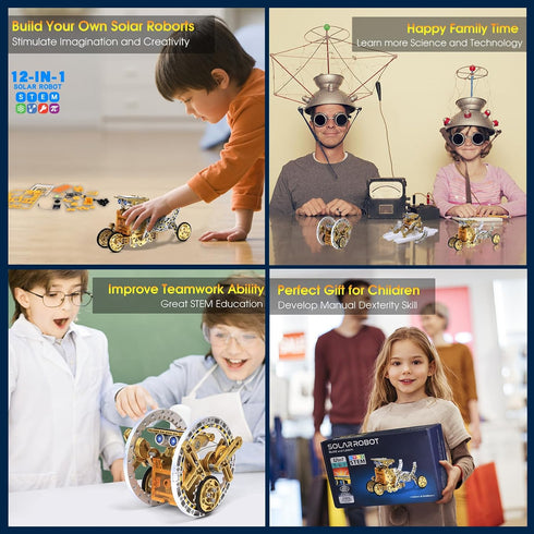 8-13, 12-in-1 9 10 11 12, 8+ RAESOOT STEM Toys for Kids Age Solar Robot Building Science Kits for Boys Girls Teen Age