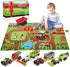 Oriate Farm Tractor Set, 34 Piece Die Cast Vehicle Playset, Large Tractors Toy for Kids Birthday Gift