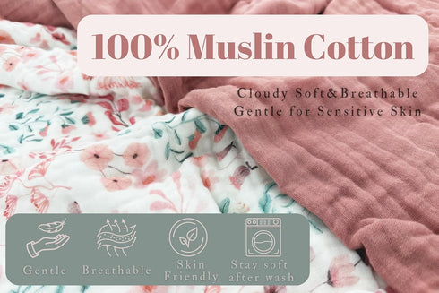 2 Pack Set 35x35 Inches 35" 35" (90x90 cm)) Hooded Baby Towel Ultra Soft Absorbent Muslin Cotton Bath Towels