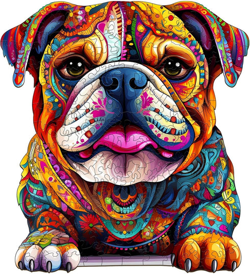 Wooden Puzzles for Adults - Advanced Bulldog Wood Puzzle, Unique Shape Wooden