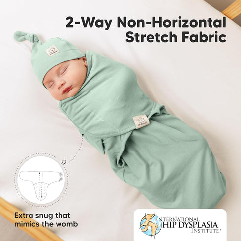 3-Pack 0-3 0-3 KeaBabies Organic Swaddles for Newborns Girls, Boys with Hats - Soft Cotton Baby Sleep Sacks Months