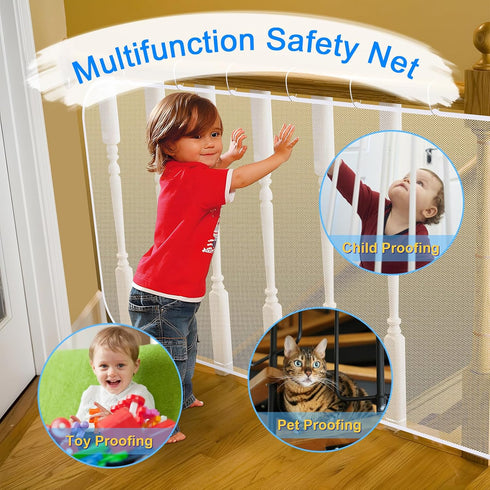 CM 3m Length Safety Rail Net, Stair Banister Net with Ropes for Stairs Fence Balcony