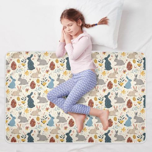 siphylline 52" 34" Retro Easter Bunnies Extra Large Resuable Baby Bed Pad Highly Absorbent Diaper Changing Pad