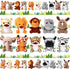 Leitee 10 Pieces Mini Plush Safari Stuffed Animals - 4.8 Inch Jungle Animal Plush Bulk - Lion Tiger Elephant Giraffe