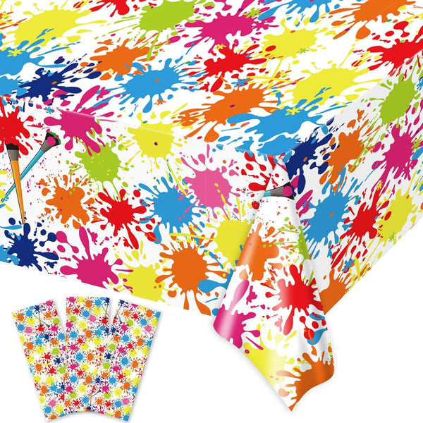 gisgfim 3 Pcs Art Paint Tablecloth, Party Supplies for Art Theme Birthday Decorations for Kids