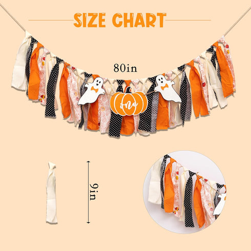 1st Pumpkin Spooky One High Chair Banner - Halloween Ghost Birthday Highchair Banner, Little Ghost First Birthday Party