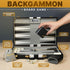 Backgammon Sets 15-Inch Set 2-Player Backgammon Set 32 for Adults Black PU Leather Board Game Classic Travel