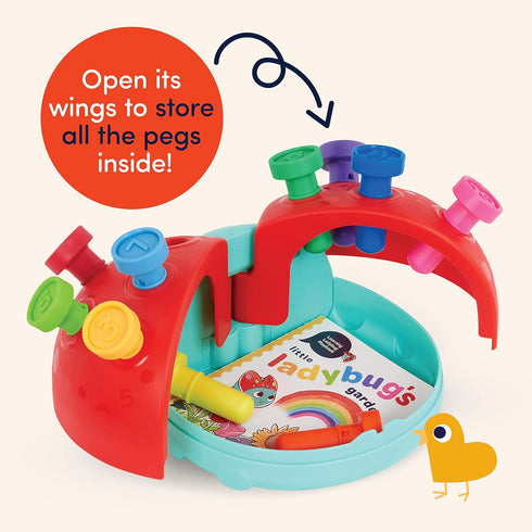 Battat Education Fine Motor Peg Toy for Toddlers, Montessori Educational Developmental Toy - Learning Ladybug