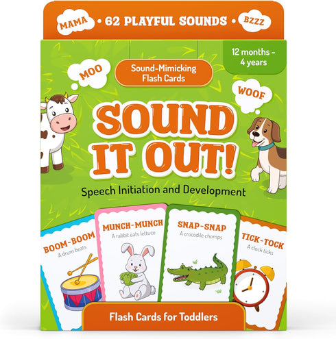 Speech Therapy Flash Cards for Toddlers 1-4, Learning Toys for Speech Development and Phonics