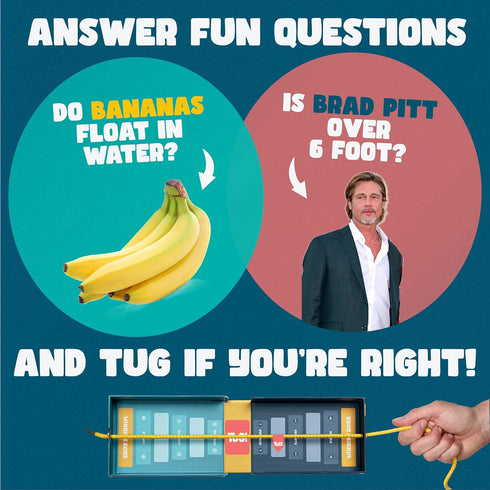 Trivia Battle Board Game for 2-20 Players - Tuga War in a Box, 1400 Questions for Family, Couples, and Teens