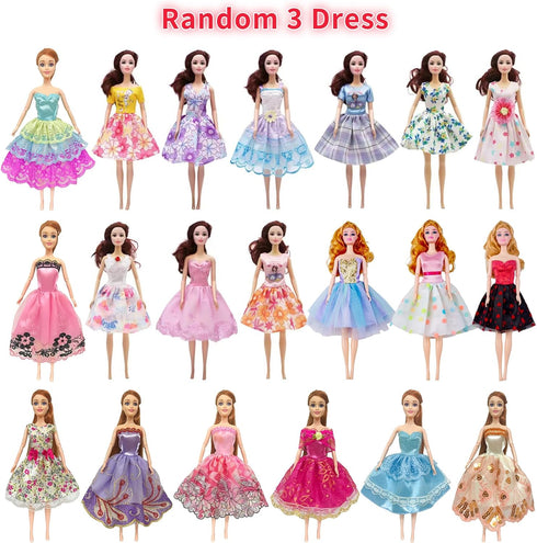 29 Pieces Doll Clothes and Accessories for 11.5 Inch Girl Dolls, Including 5 Tops, 5 Pants, 3 Dresses, and More