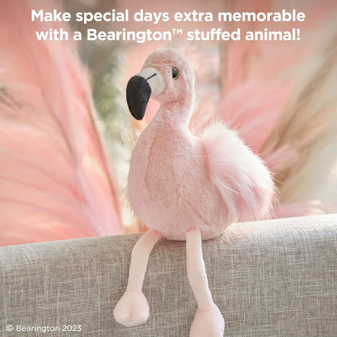Bearington Flamingo Stuffed Animal: 8.5 Inches Pink Plush Faux-Fur with Realistic Details - Perfect Birthday Gift for