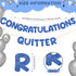 Fulmoon Pre Strung Congratulations Quitter Glitter Banner Funny Retirement Banner Retirement Party Decorations Retirement Party Supplies Garland for Men Women Gifts, No DIY (Navy Blue)
