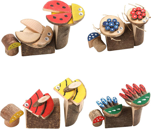5-10 Playset 250 Pcs/19.5X13X3.5cm LAZACA Wood Craft Kits DIY for Kids Ages Wooden Art Paint Bulk Crafts Garden Loose