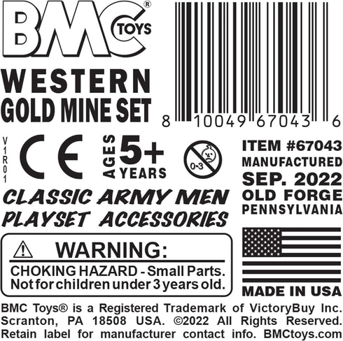 BMC Classic Marx Western Gold Mine - Plastic Cowboys Army Men Playset Accessories