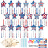 Sheroll 30 Pack 4th of July Wind Chime Kit for Kids, DIY Craft for Patriotic Star Wooden Decorations