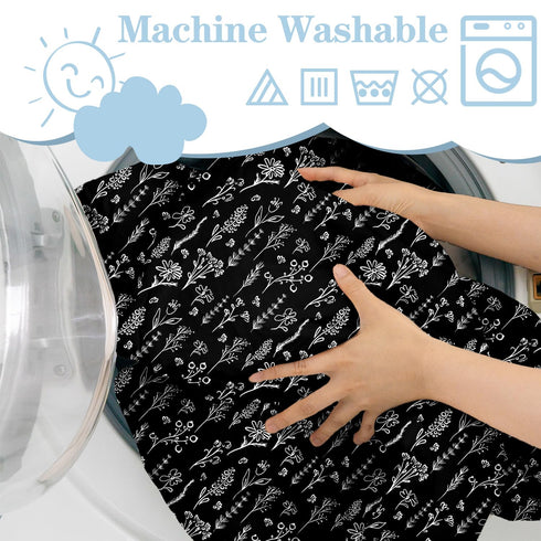 2-in-1 Shopping Cart Cover for Baby Girl Boy High Chair Water Resistant High Chair Cover Black Flower Gender Neutral