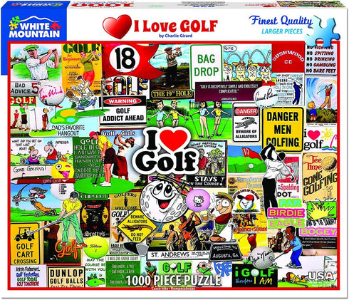 White Mountain Puzzles I Love Golf - 1000 Piece Jigsaw Puzzle