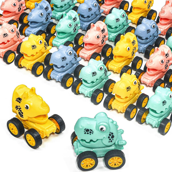 16Pcs Dinosaur Pull Back Cars Set for Kids, Mini Dinosaur Party Favors, Goodie Bag Stuffers, Classroom Prizes