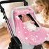 2 Car Seat Cover Baby Girls Boys, Soft Flannel Infant Carseat Cover with Zipper Windows, Star Carrier Cover Canopy Glow