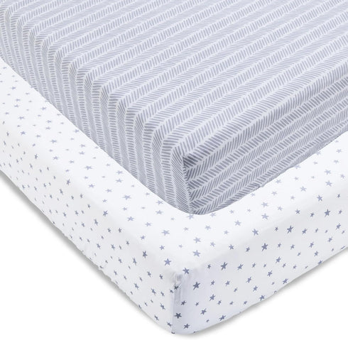 Generic 2-Piece 100% Set, Fitted Crib Sheets for Baby, Cotton Crib Mattress Sheets, Unisex Baby Crib Bedding Crib